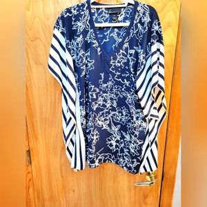 Size 20 blue and white floral blouse
